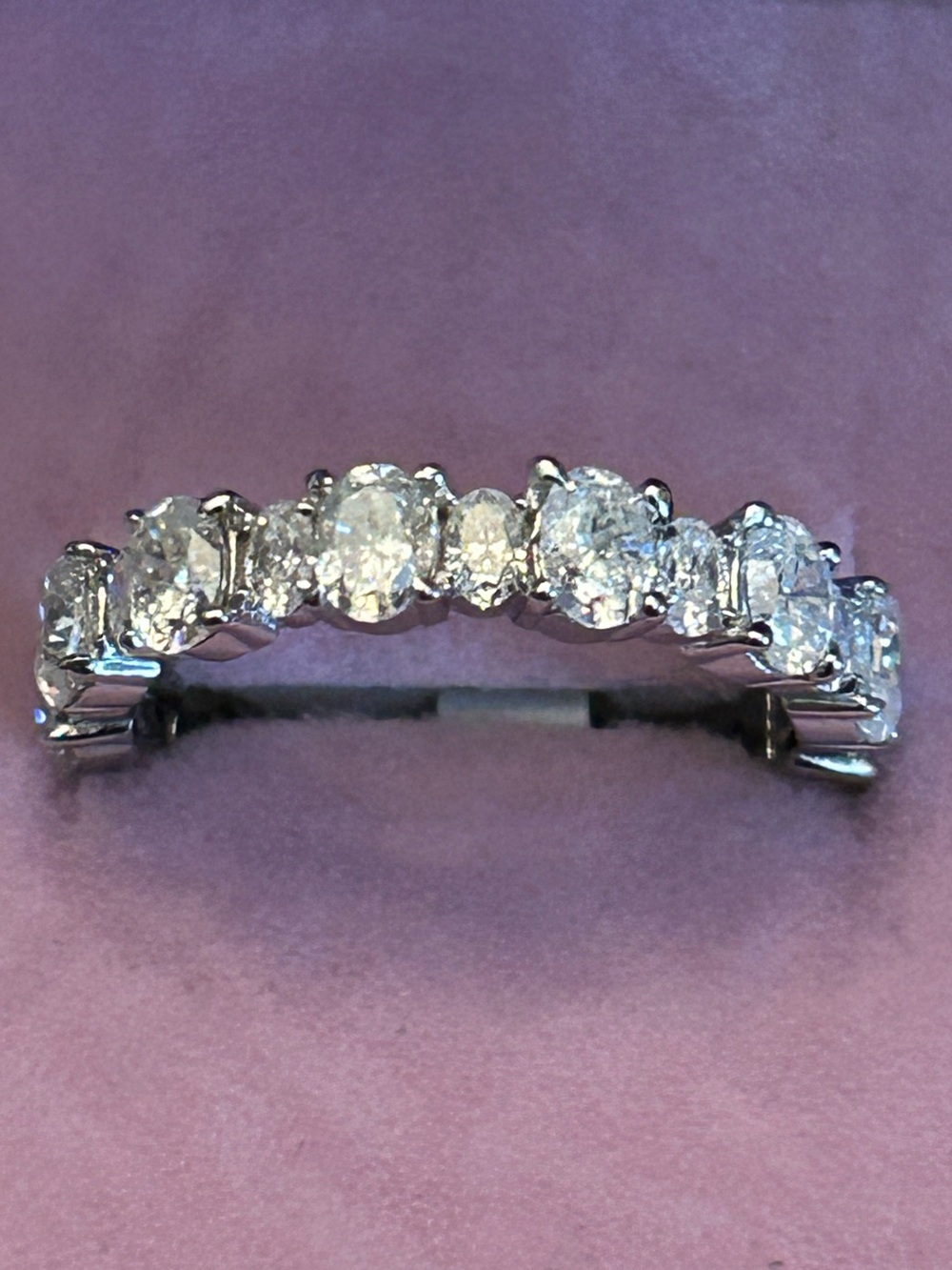 Stunning & Sparkling 2.00CTW Oval Cuts Genuine Moissanite 💎 Eternity Band Ring